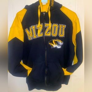 Mizzou College Zip Up Hoodie Size Large